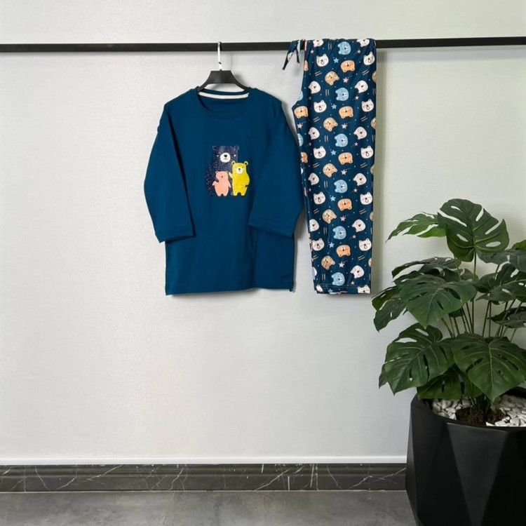 ست تیشرت شلوار راحتی خانواده خرسی