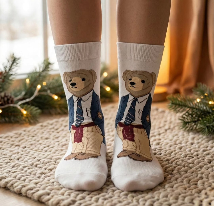 جوراب اسپرت ساقدار تدی پنبه ای